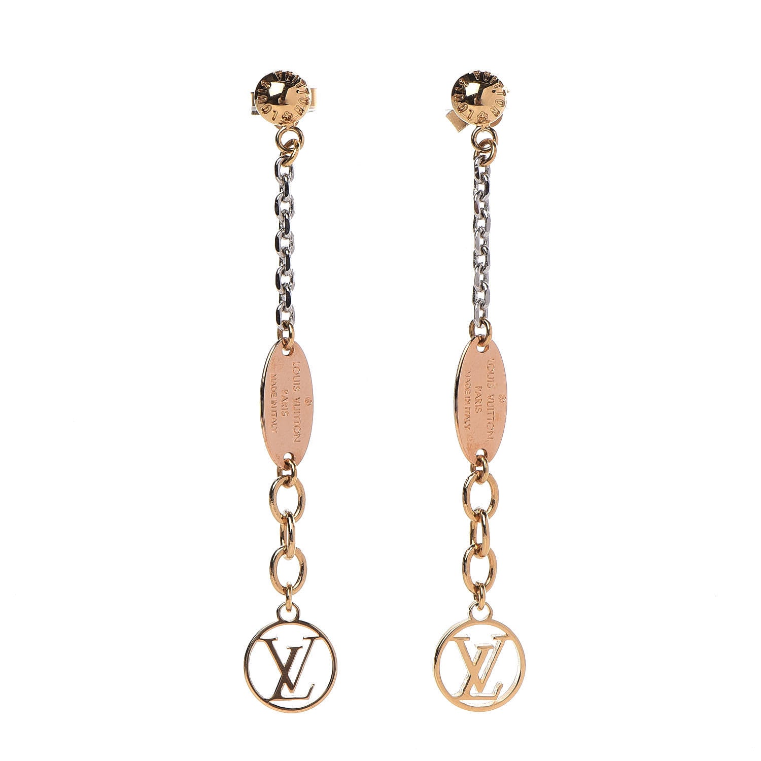 Louis Vuitton Logomania Earrings Gold 1 of 4