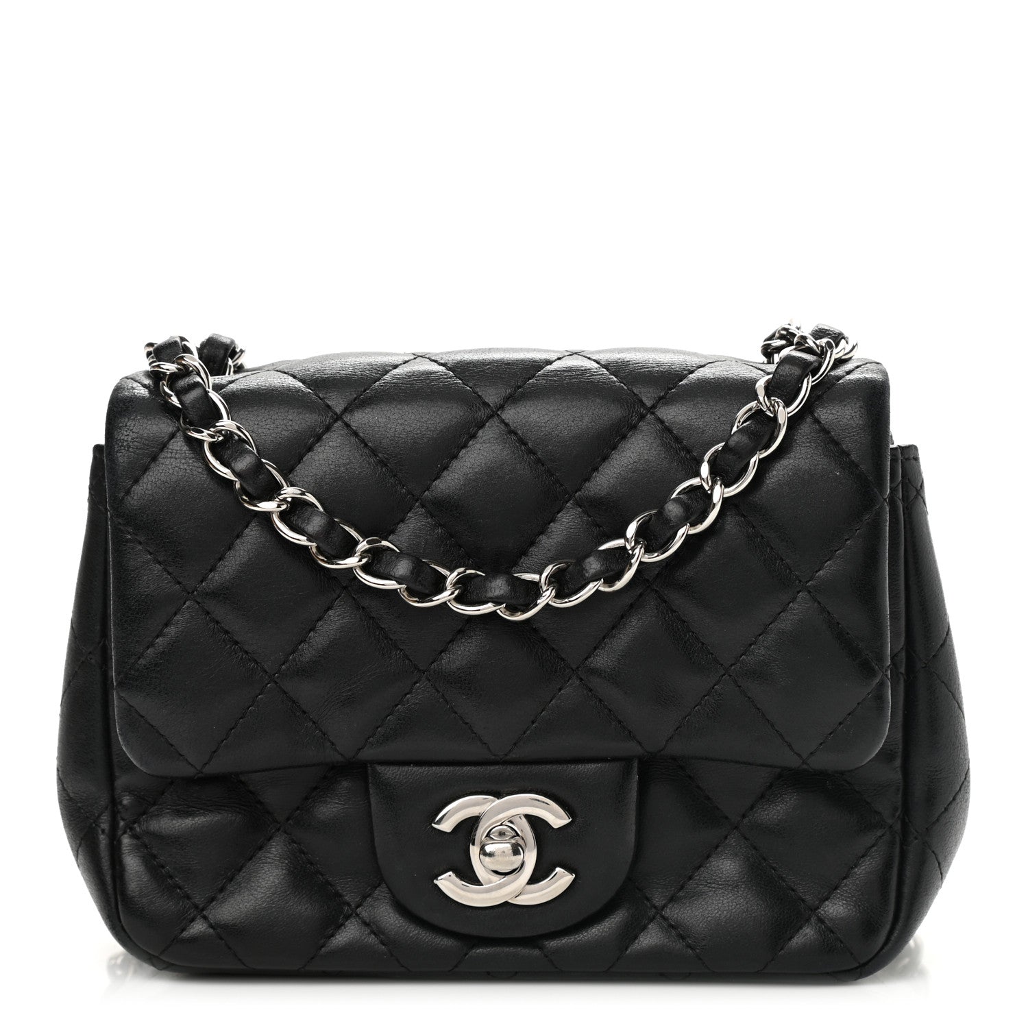Chanel Lambskin Quilted Mini Square Flap Black 1 of 11