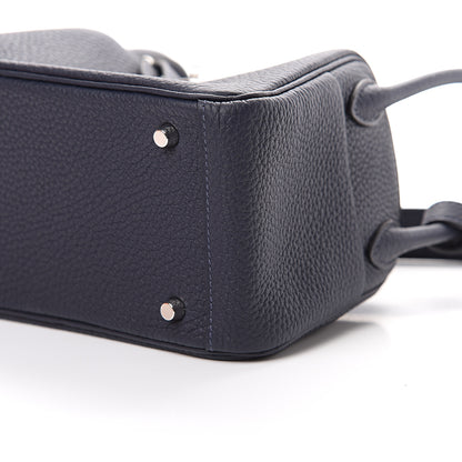 Hermes Taurillon Clemence Mini Lindy 20 Bleu Nuit 9 of 10