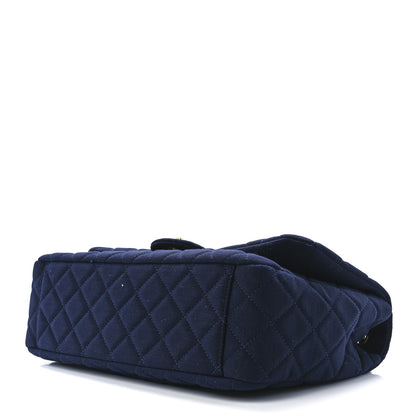 Chanel Jersey Quilted XL Jumbo Flap Navy 9 of 11