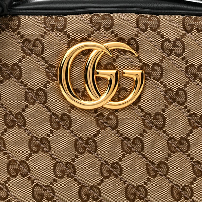 Gucci Monogram Matelasse Diagonal Small GG Marmont Chain Shoulder Bag Beige Black 8 of 10