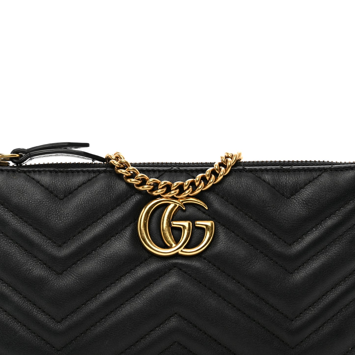 Calfskin Matelasse Mini GG Marmont Chain Bag Black