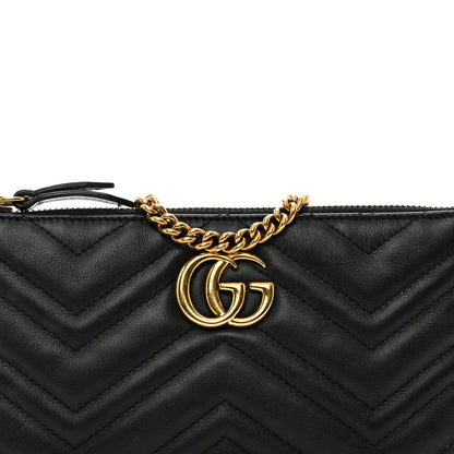 Gucci Calfskin Matelasse Mini GG Marmont Chain Bag Black 5 of 12