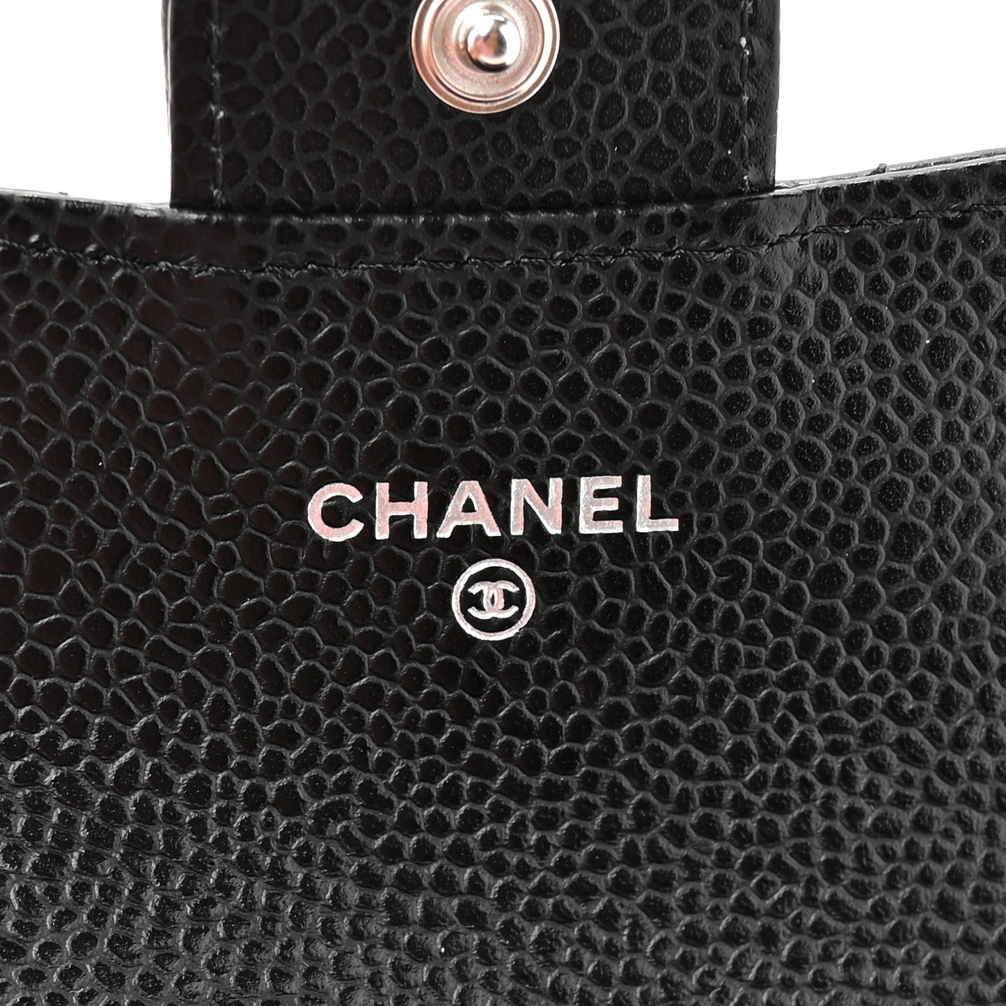 Caviar Quilted Flap Card Holder Black