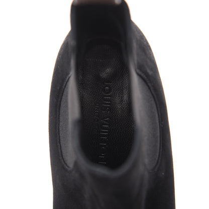 Louis Vuitton Suede Monogram Uniformes Cap Toe Chelsea 75mm Ankle Boots 37 Black 10 of 12