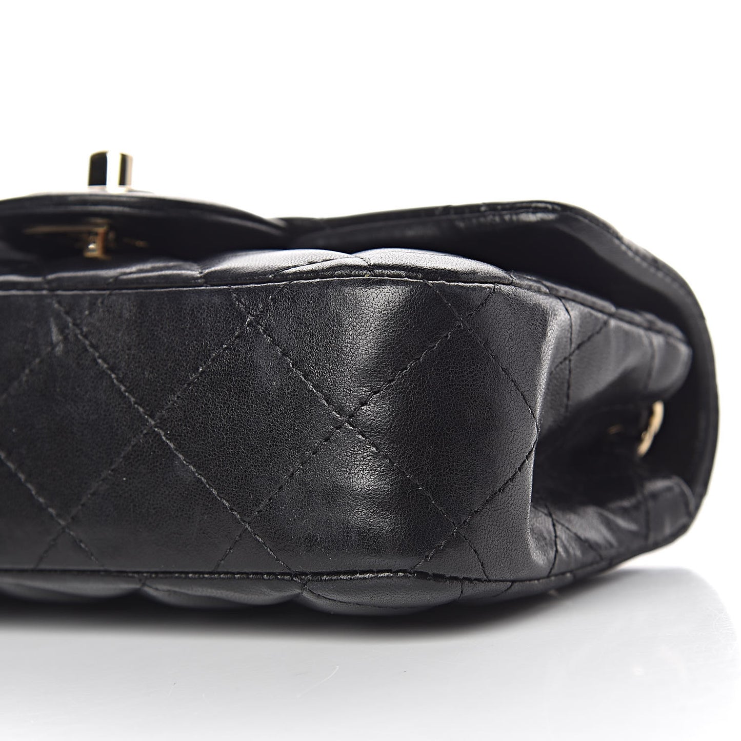Lambskin Quilted Extra Mini Rectangular Flap Black