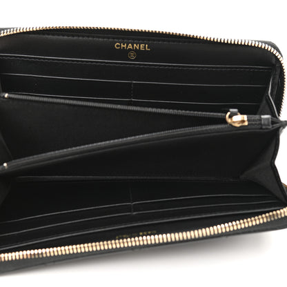 Chanel Shiny Lambskin Gusset Zip Around Waist Belt Wallet Black 4 of 13
