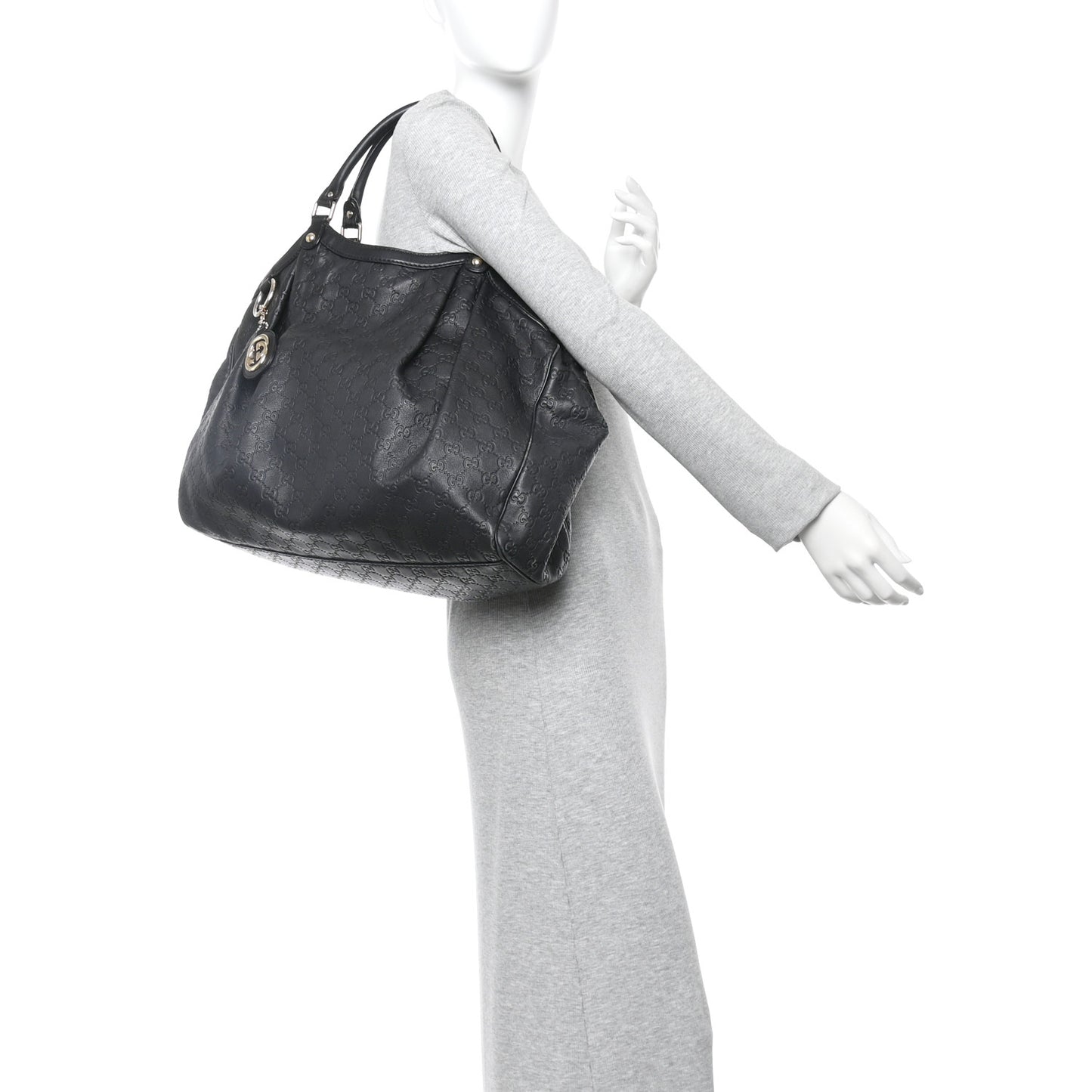 Guccissima Large Sukey Tote Black