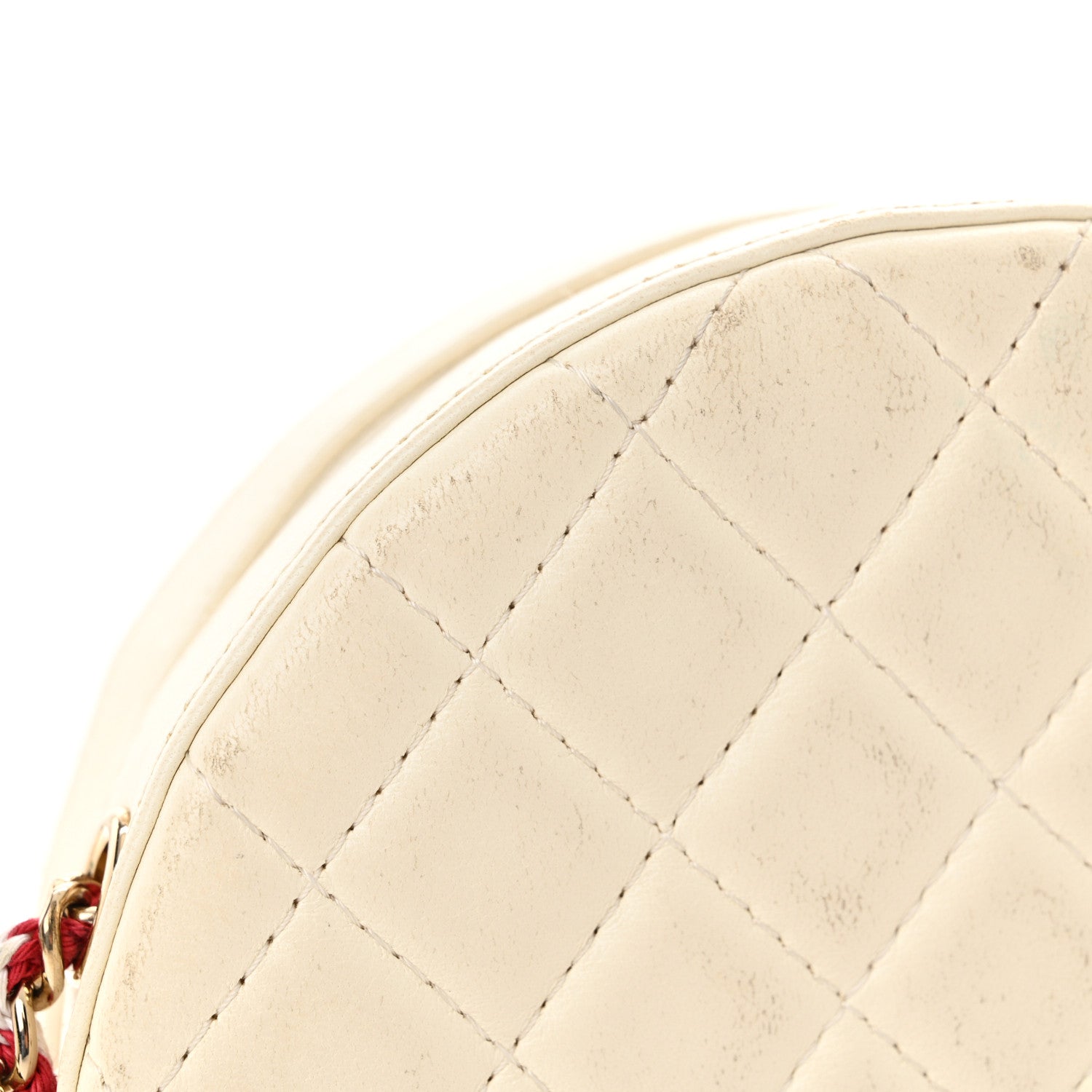 Chanel Lambskin Coco Lifesaver Round Bag Red White 16 of 17