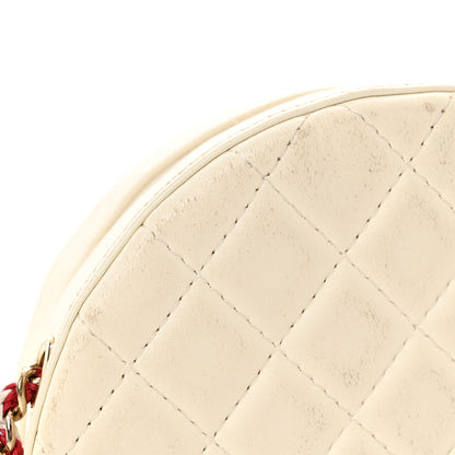 Chanel Lambskin Coco Lifesaver Round Bag Red White 16 of 17