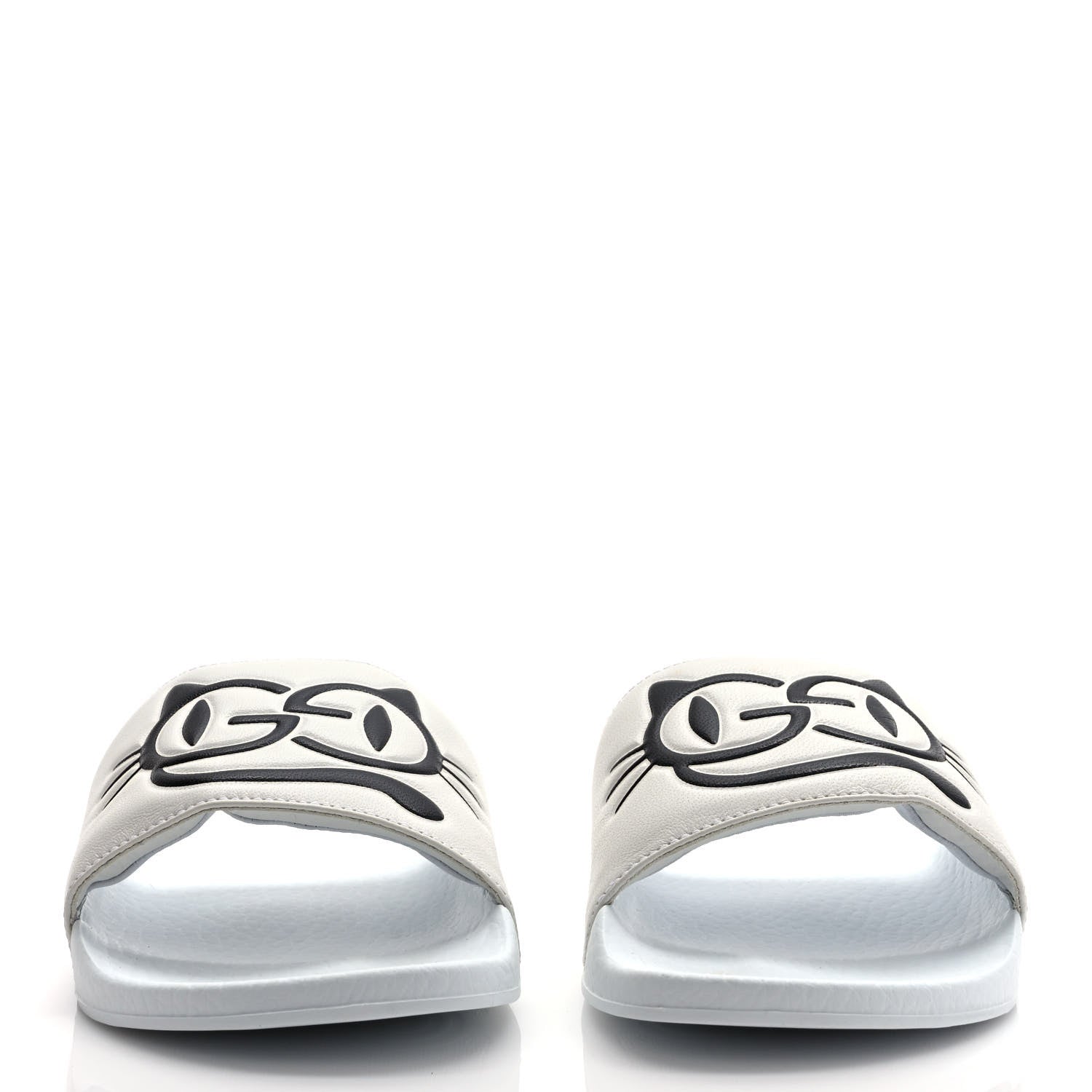 Gucci Nappa Interlocking G Cat Womens Pursuit Slide Sandals 35 Great White 2 of 7