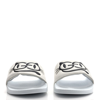 Gucci Nappa Interlocking G Cat Womens Pursuit Slide Sandals 35 Great White 2 of 7