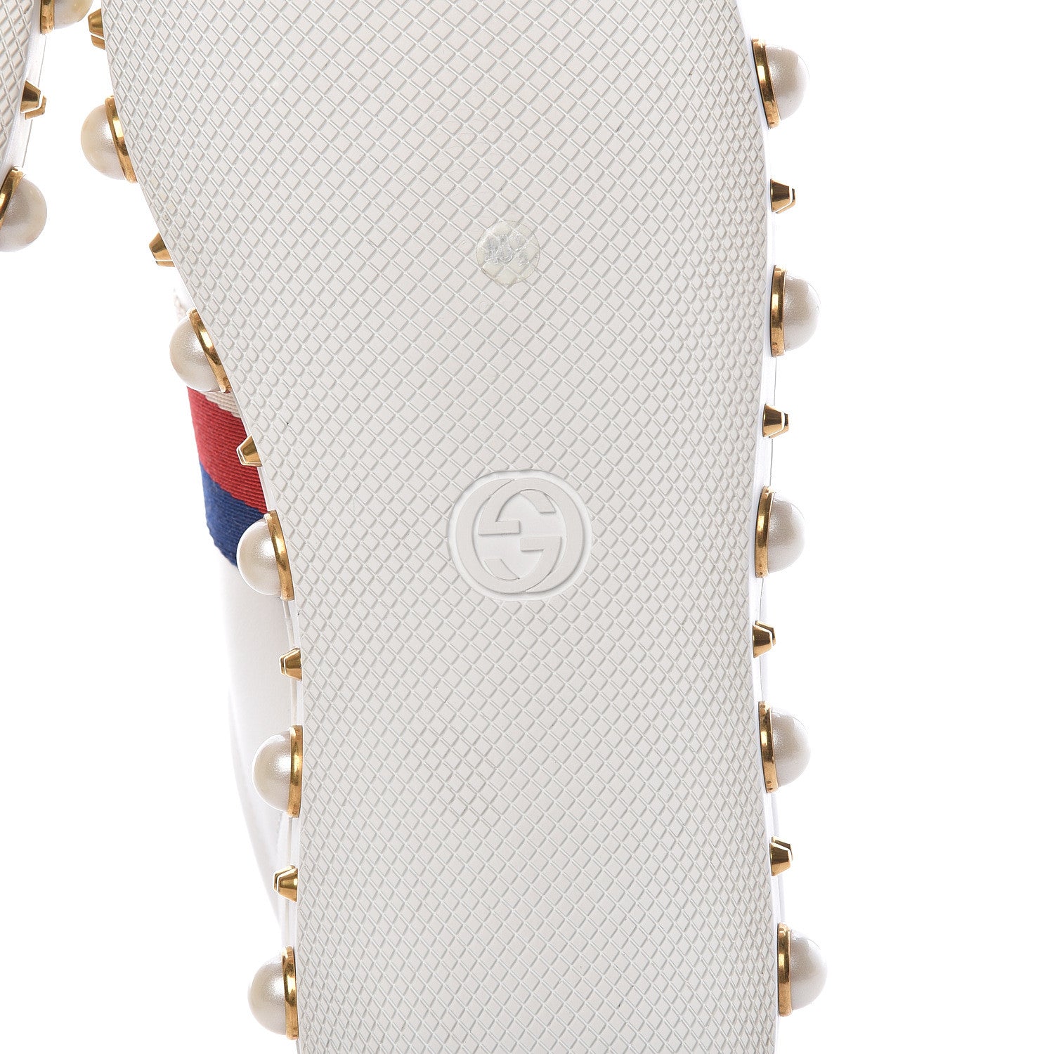 Gucci Calfskin Ayers Web Pearl Studded Womens Ace Sneakers 40.5 White 6 of 9