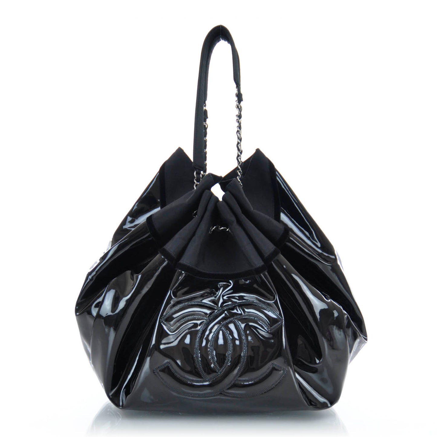 Vinyl Stretch Spirit Large Cabas Tote Black