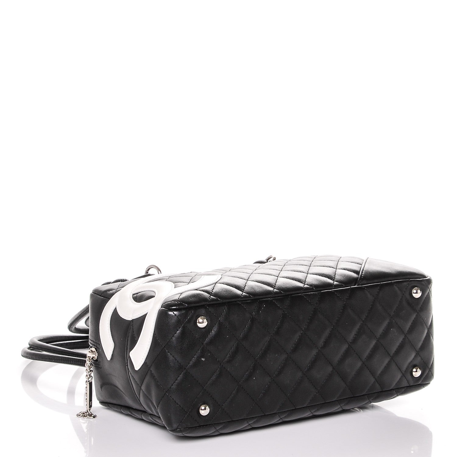 Chanel Calfskin Quilted Large Cambon Bowler Black White 4 of 7