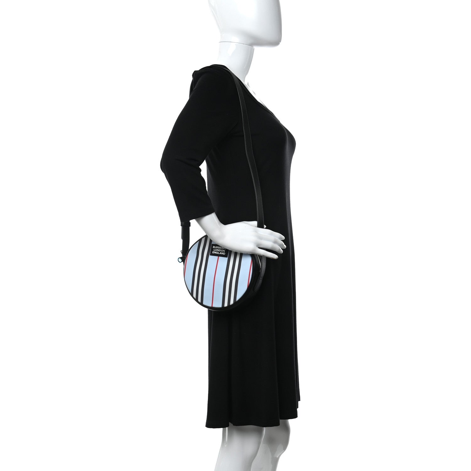 Burberry E-Canvas Calfskin Icon Stripe Louise Bag Archive Pale Blue 2 of 12