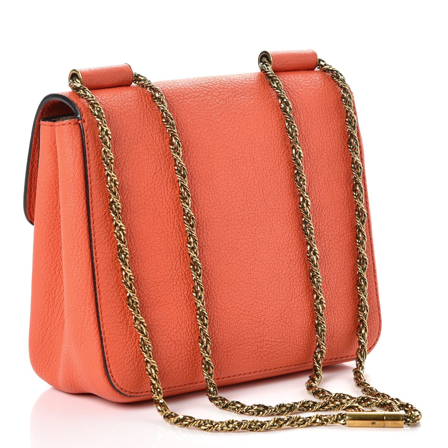 Goatskin Small Elsie Shoulder Bag Coral Pop