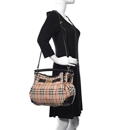 Burberry Haymarket Check Medium Willenmore Hobo Chocolate 1 of 10