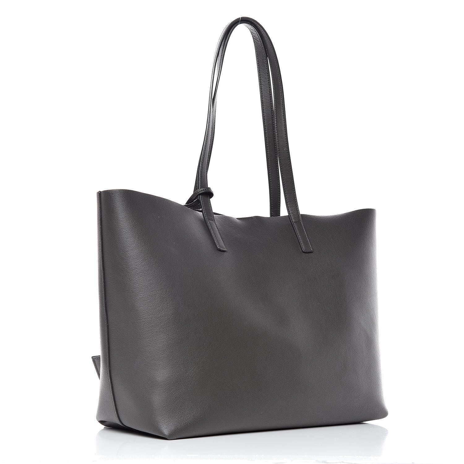 Saint Laurent Calfskin Large Shopping Tote Dark Grey 4 of 12