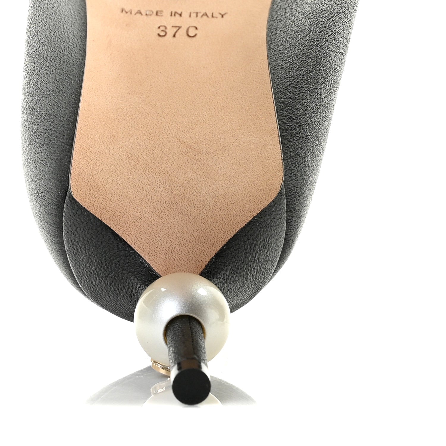 Chanel Goatskin Grosgrain Cap Toe Pearl Pumps 37 Black 10 of 13