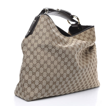Gucci Monogram Large Horsebit Chain Hobo Dark Brown 2 of 8