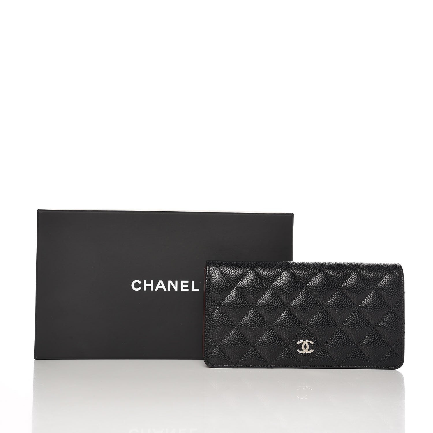 Chanel Caviar Quilted Yen Wallet Black 9 of 9