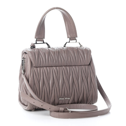 Miu Miu Nappa Matelasse Top Handle Tote Pomice 2 of 10