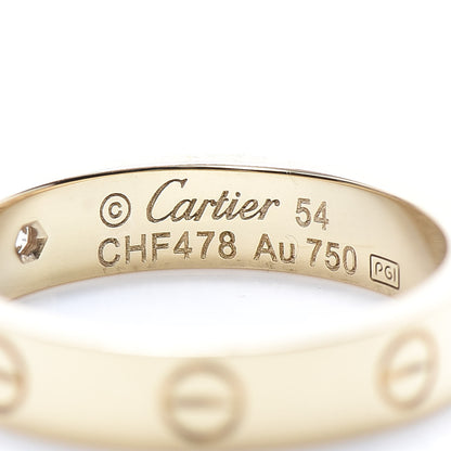 Cartier 18K Yellow Gold Diamond 4mm LOVE Wedding Band Ring 54 6.75 4 of 5