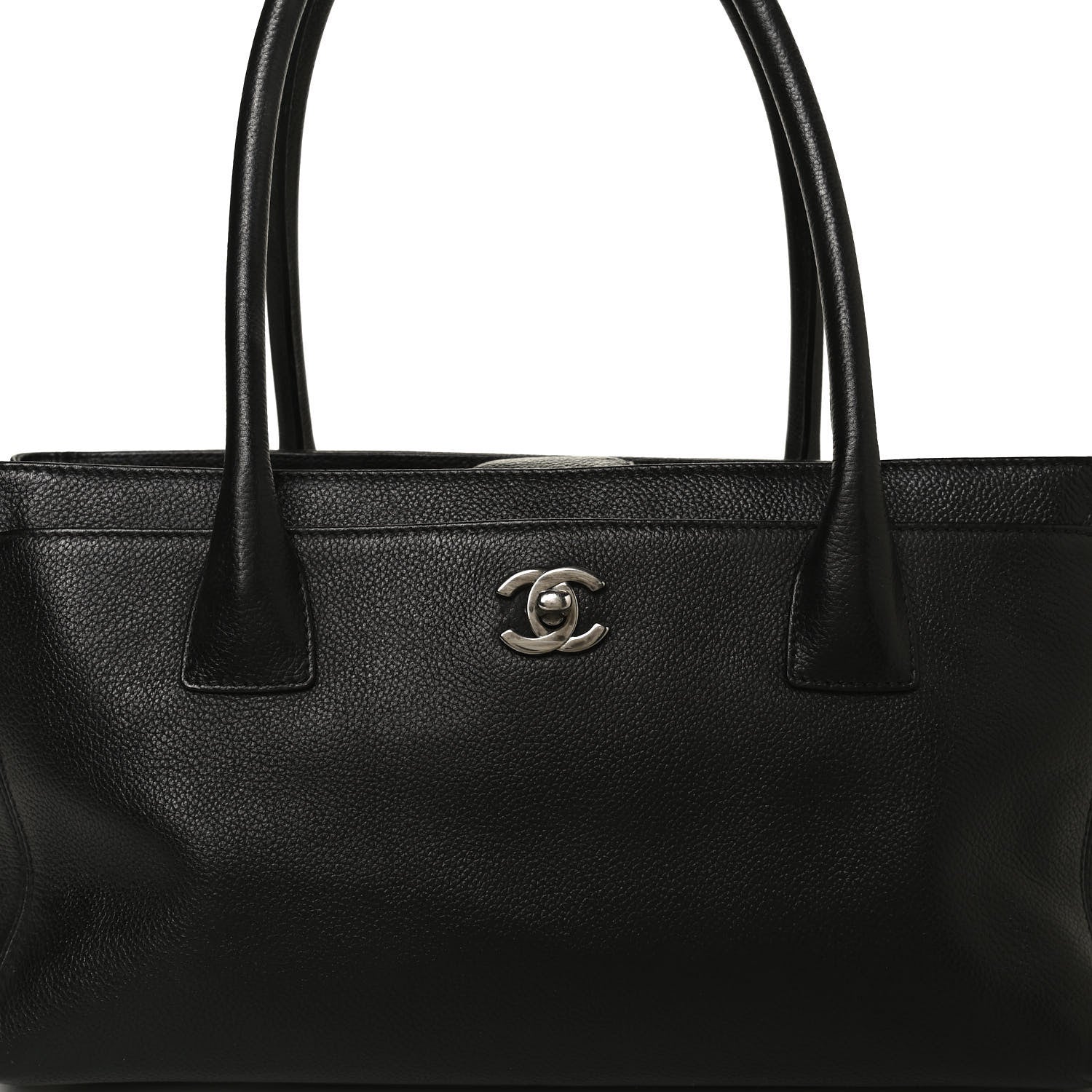 Chanel Calfskin Small Cerf Executive Shopper Tote Black 7 of 9