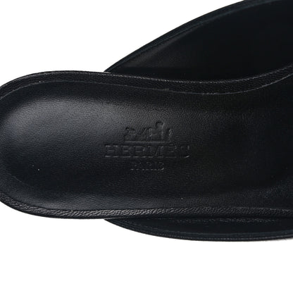 Hermes Goatskin Oz Mules 36 Black 7 of 8