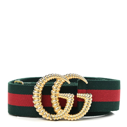 Gucci Canvas Torchon Double G Web Belt 90 36 Verde 1 of 3