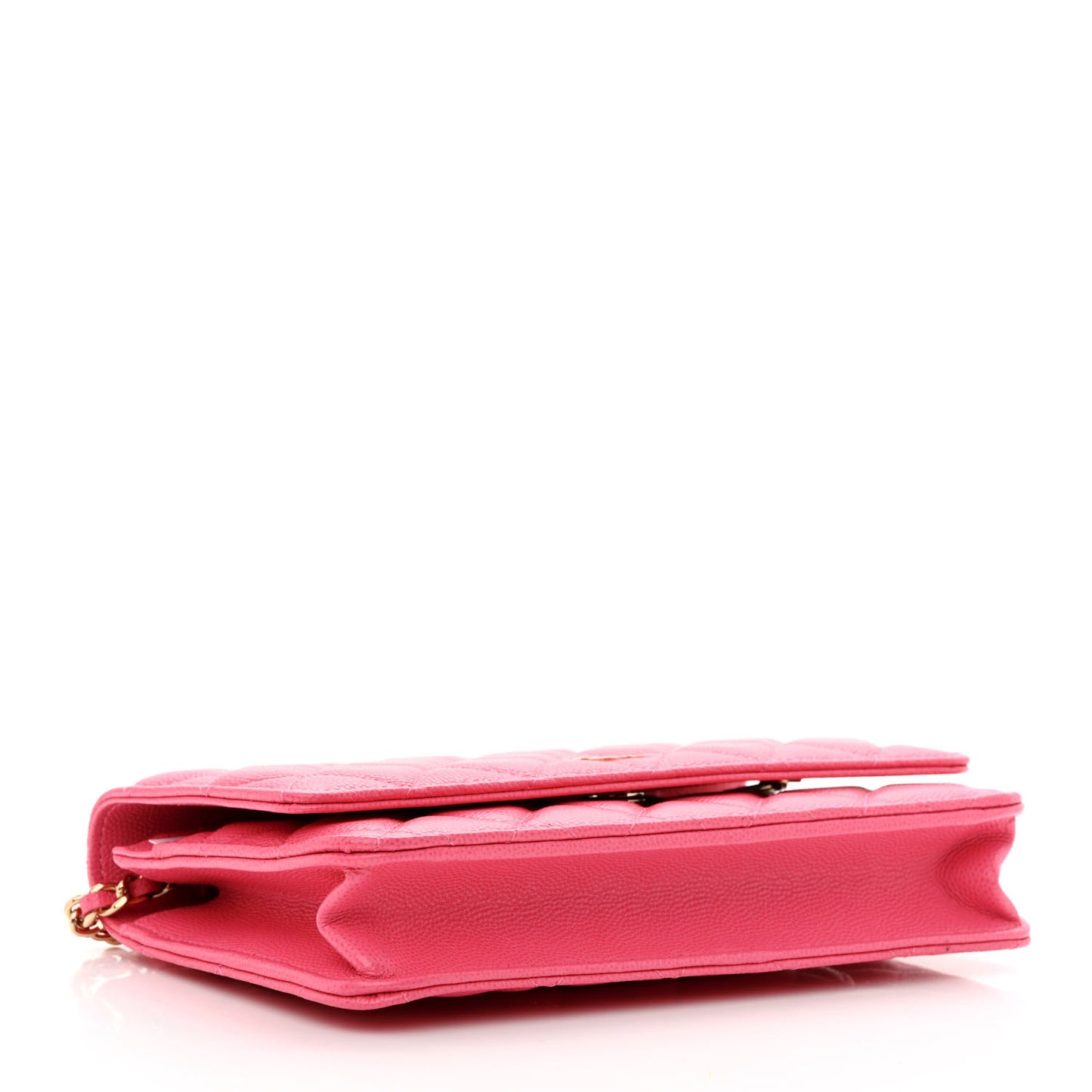 Caviar Quilted Wallet on Chain WOC Pink