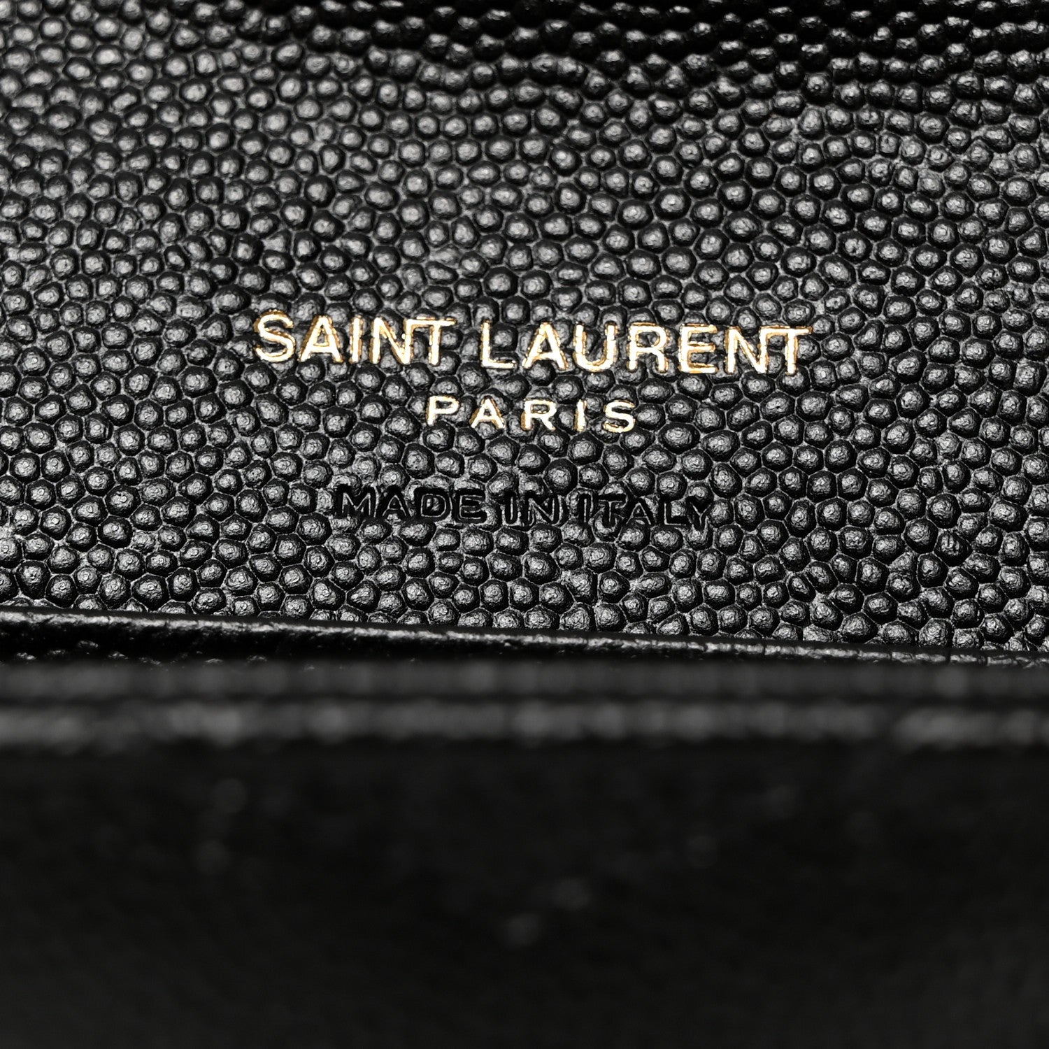 Saint Laurent Grain De Poudre Matelasse Chevron Small Monogram Envelope Wallet Black 7 of 8