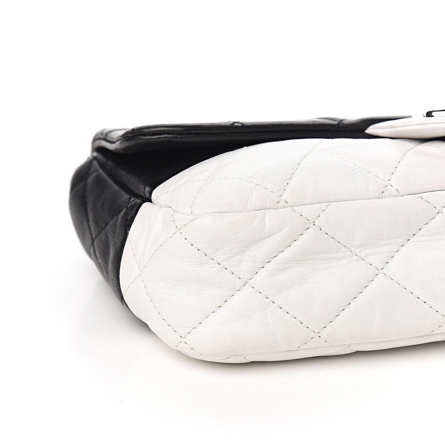 Chanel Lambskin Quilted Medium Flap Black White 8 of 10