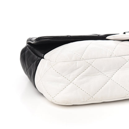 Chanel Lambskin Quilted Medium Flap Black White 8 of 10
