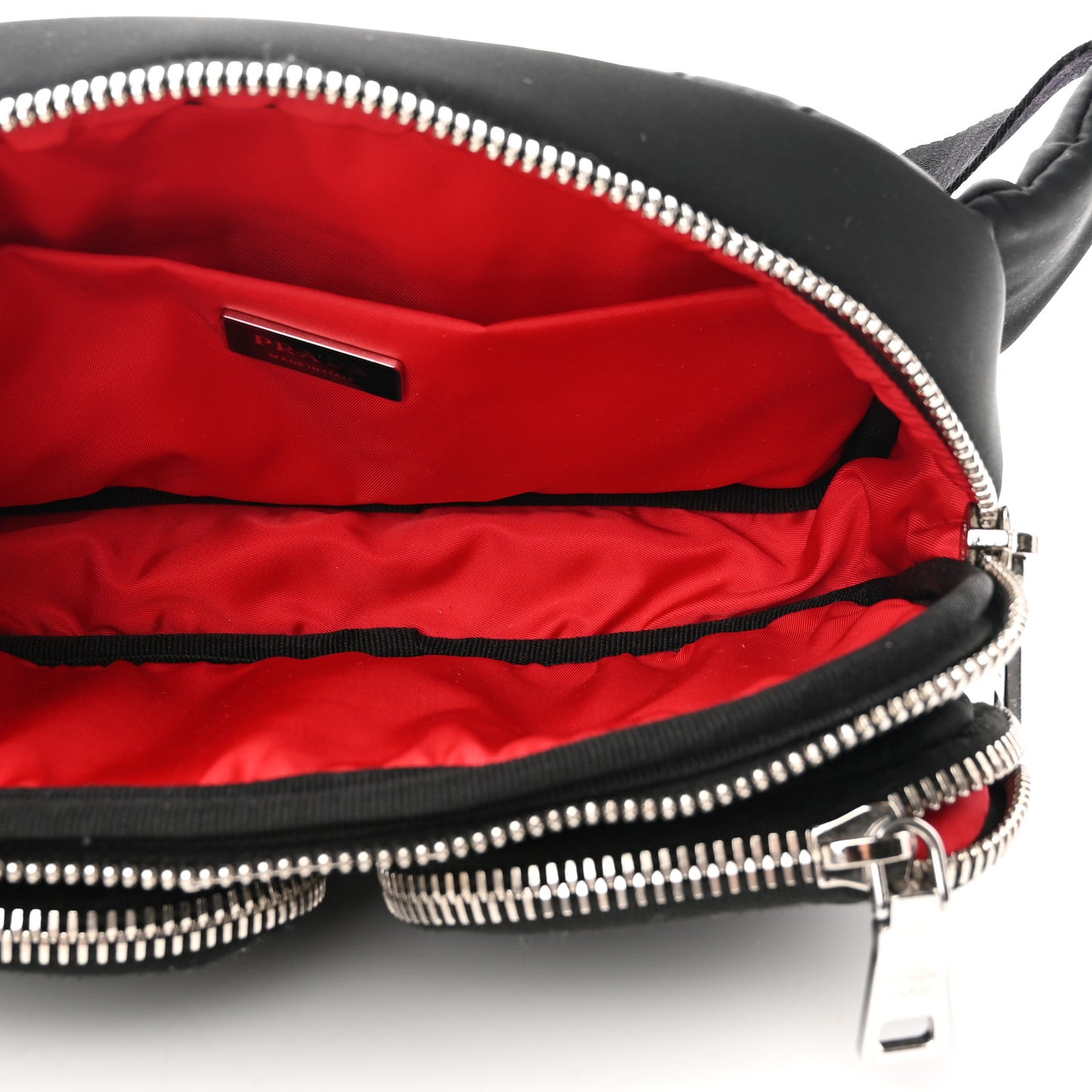 Tessuto Nylon Pocket Cargo Belt Bag Black Fuoco