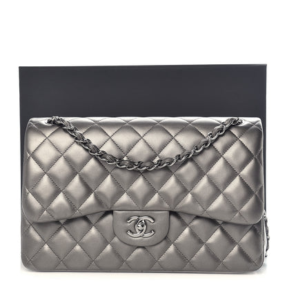 Chanel Metallic Lambskin Quilted Jumbo Double Flap Bronze 10 of 10
