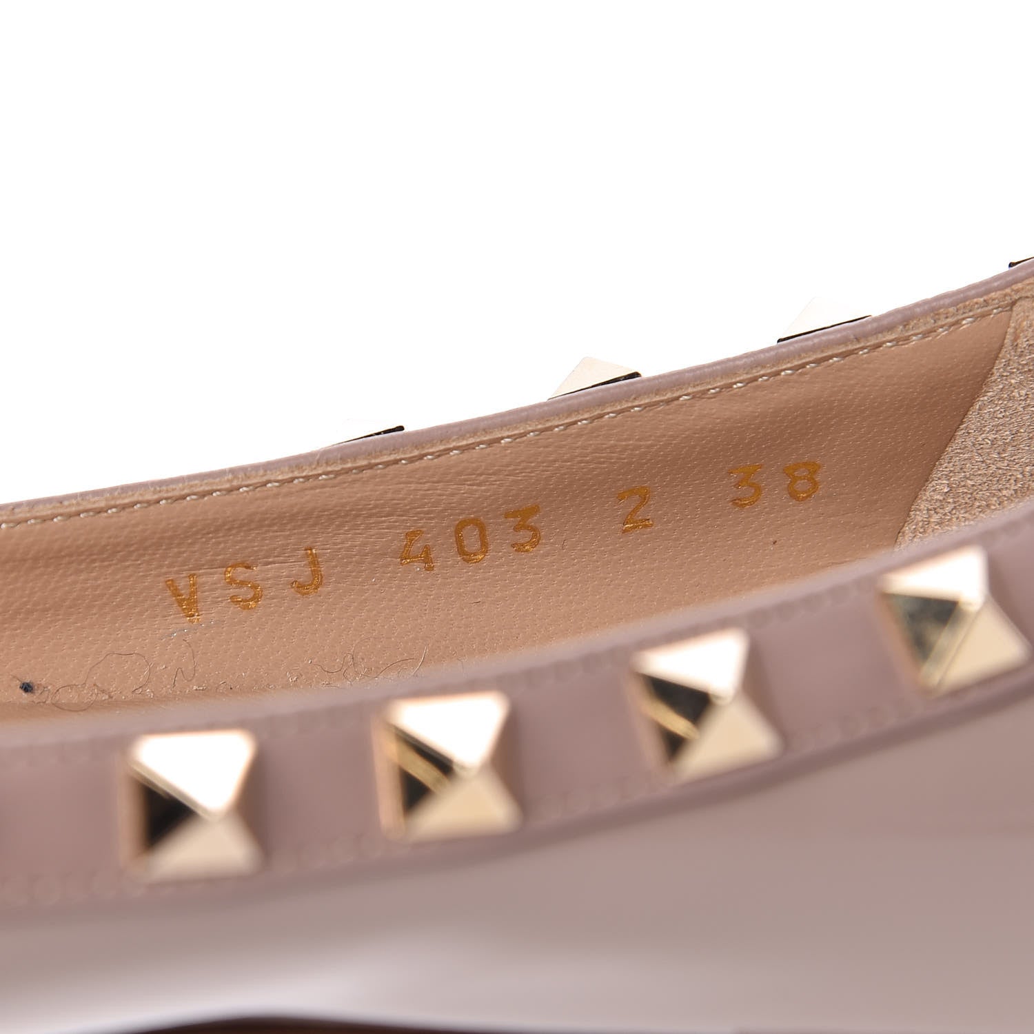 Valentino Garavani Patent Rockstud Ballerina Flats 38 Poudre 8 of 10