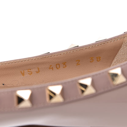 Valentino Garavani Patent Rockstud Ballerina Flats 38 Poudre 8 of 10
