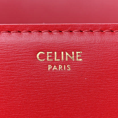 Celine Shiny Calfskin Medium Triomphe Red 6 of 10