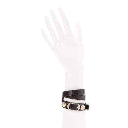 Balenciaga Agneau Giant Gold Triple Tour M Bracelet Cigare Fonce 2 of 8