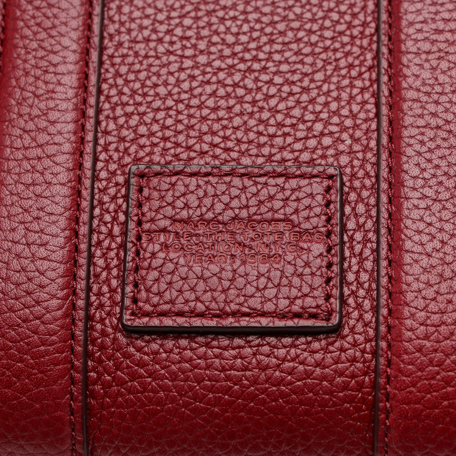 Marc Jacobs Grained Calfskin Mini The Tote Bag Cherry 6 of 11