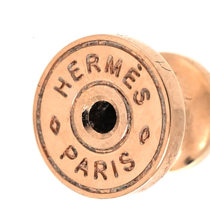 Hermes Rose Gold Lacquered Pop H Earrings Marron Glace 4 of 5