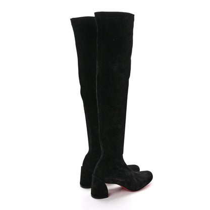 Christian Louboutin Veau Velours Stretch Turelaboot Alta 55 Over The Knee Boots 37 Black 4 of 6