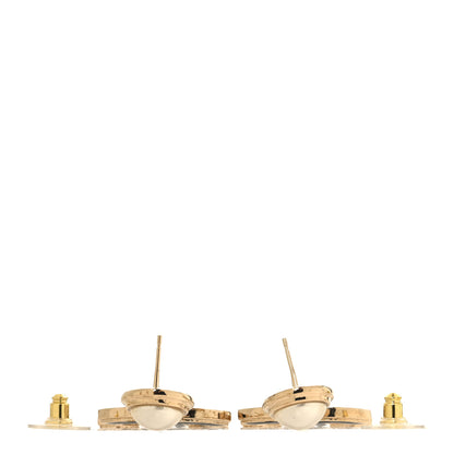 Chanel Pearl Enamel CC Drop Earrings Black 3 of 5