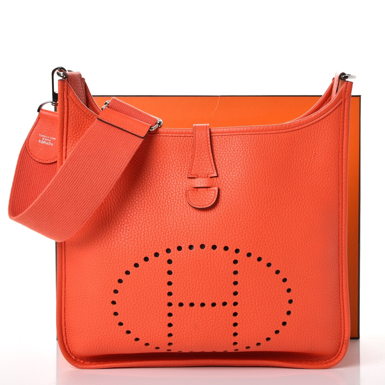 Hermes Taurillon Clemence Evelyne III PM Orange Poppy 12 of 12