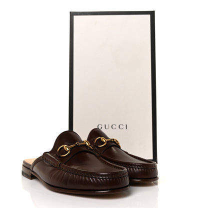Gucci Goatskin Mens Horsebit Slippers 6 Brown 9 of 9