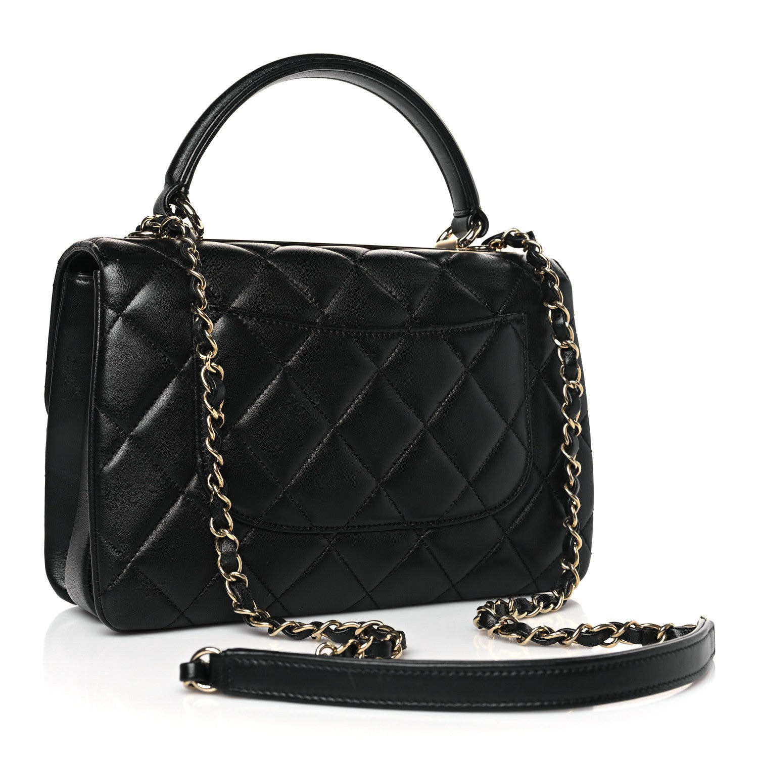 Chanel Lambskin Quilted Small Trendy CC Dual Handle Flap Bag Black 3 of 9
