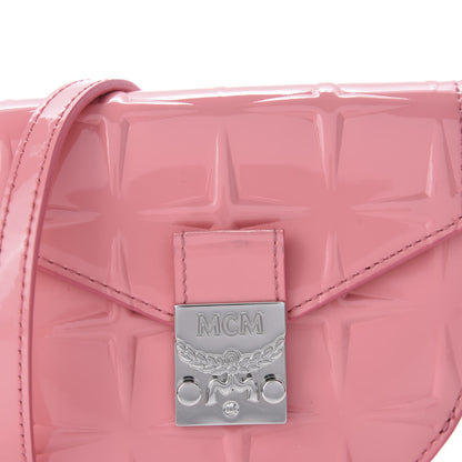MCM Diamond Patent Patricia Round Crossbody Bag Salmon Rose 11 of 12