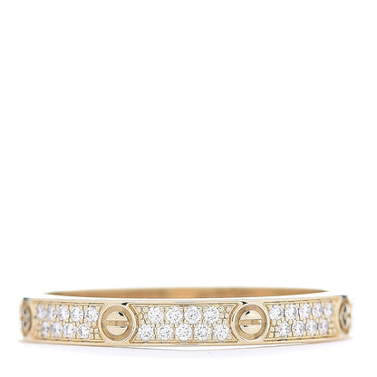 Cartier 18K Yellow Gold Diamond 2.6mm LOVE Paved Band Ring 52 6 3 of 7